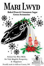 Load image into Gallery viewer, Mari Lwyd Wax Melts: Baked Pear & Cinnamon Sugar | Prosperity | Happiness |