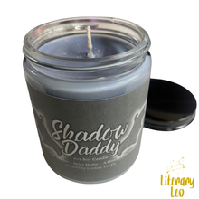 Load image into Gallery viewer, Shadow Daddy 8oz Candle - Leather & Spice Scented | Romance Trope Candles | Fanfiction Gift | Author Gift | Writer | | Booktok | Xaden | Rhysand