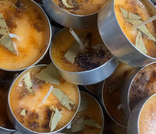 Load image into Gallery viewer, Spooky Season Tea Lights: Warm Pumpkin Cider Scented | Samhain Spell Candle | Samhain Altar | Banishing & Prosperity