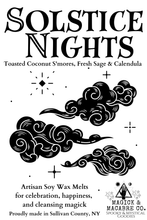 Load image into Gallery viewer, Solstice Night Wax Melts: Summer Solstice, Lammas, Mabon & Full Moon Magick | Toasted Coconut Smores Scented | Celebration | Positive Energy