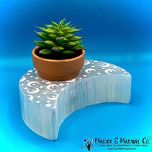 Load image into Gallery viewer, Selenite Moon Engraved Candle Holder