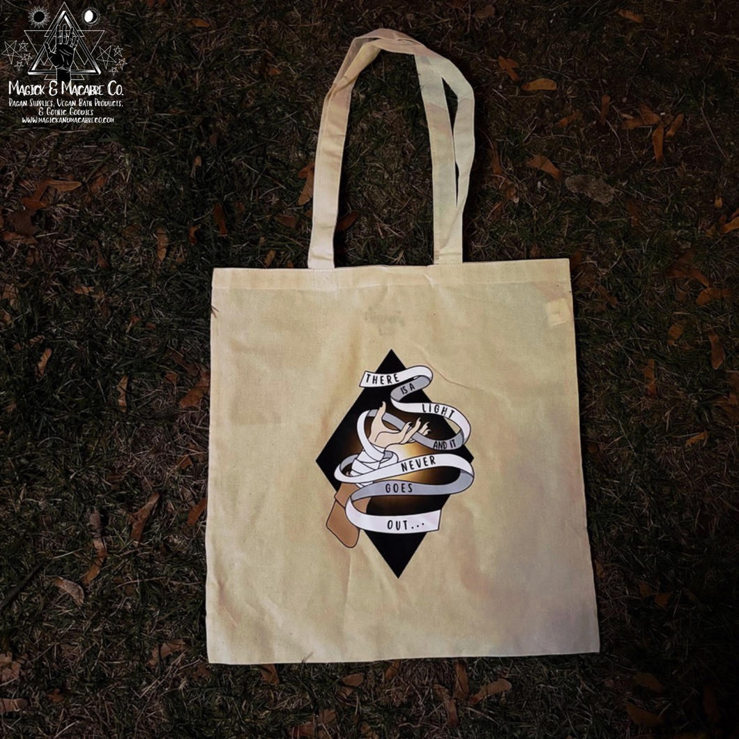 There Is A Light Goth Dazai Tote Bag by Literary Leo