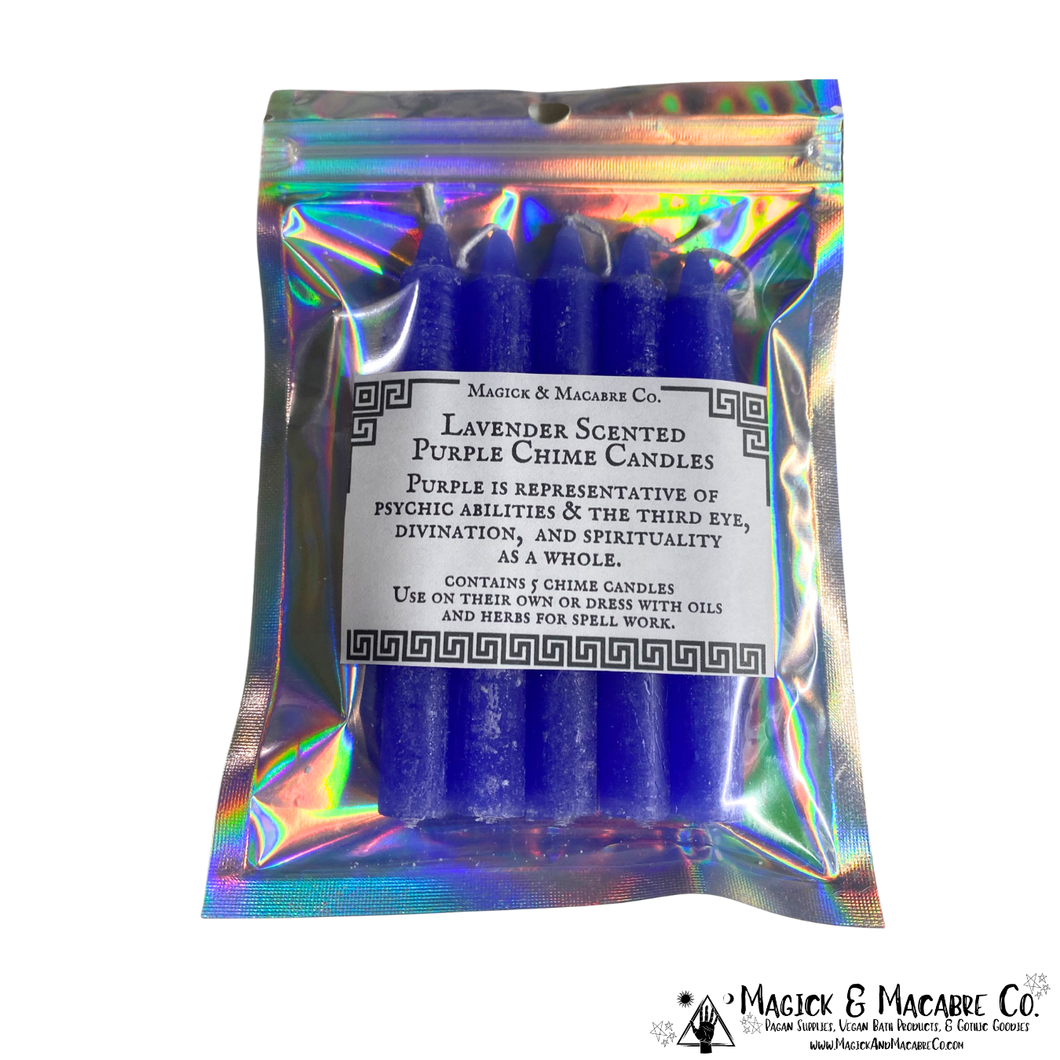Lavender Scented Purple Chime Candles (Set of 5): Psychic Abilities, Divination, Spirituality