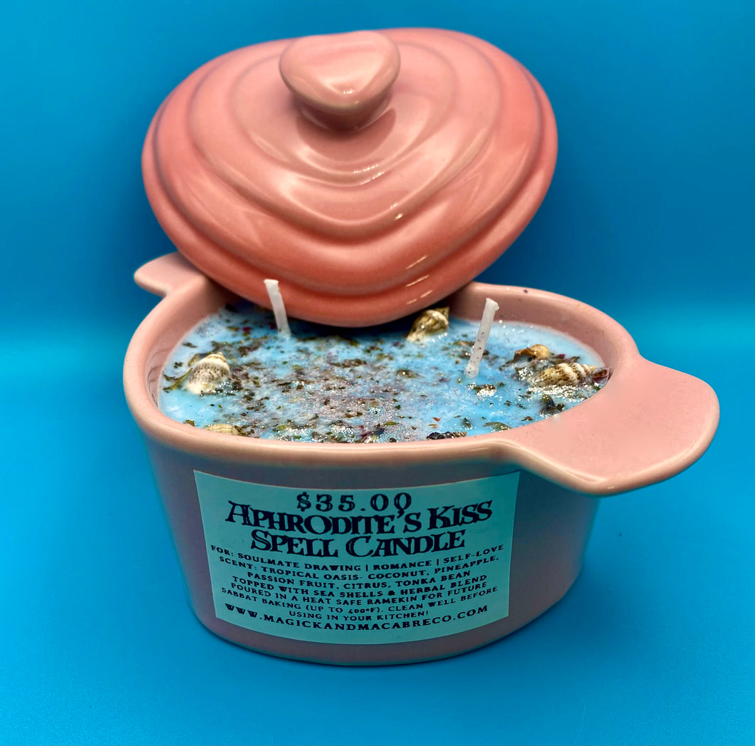 Aphrodite's Kiss Spell Candle: Island Magick scented | Love Magick | Aphrodite Devotional Candle