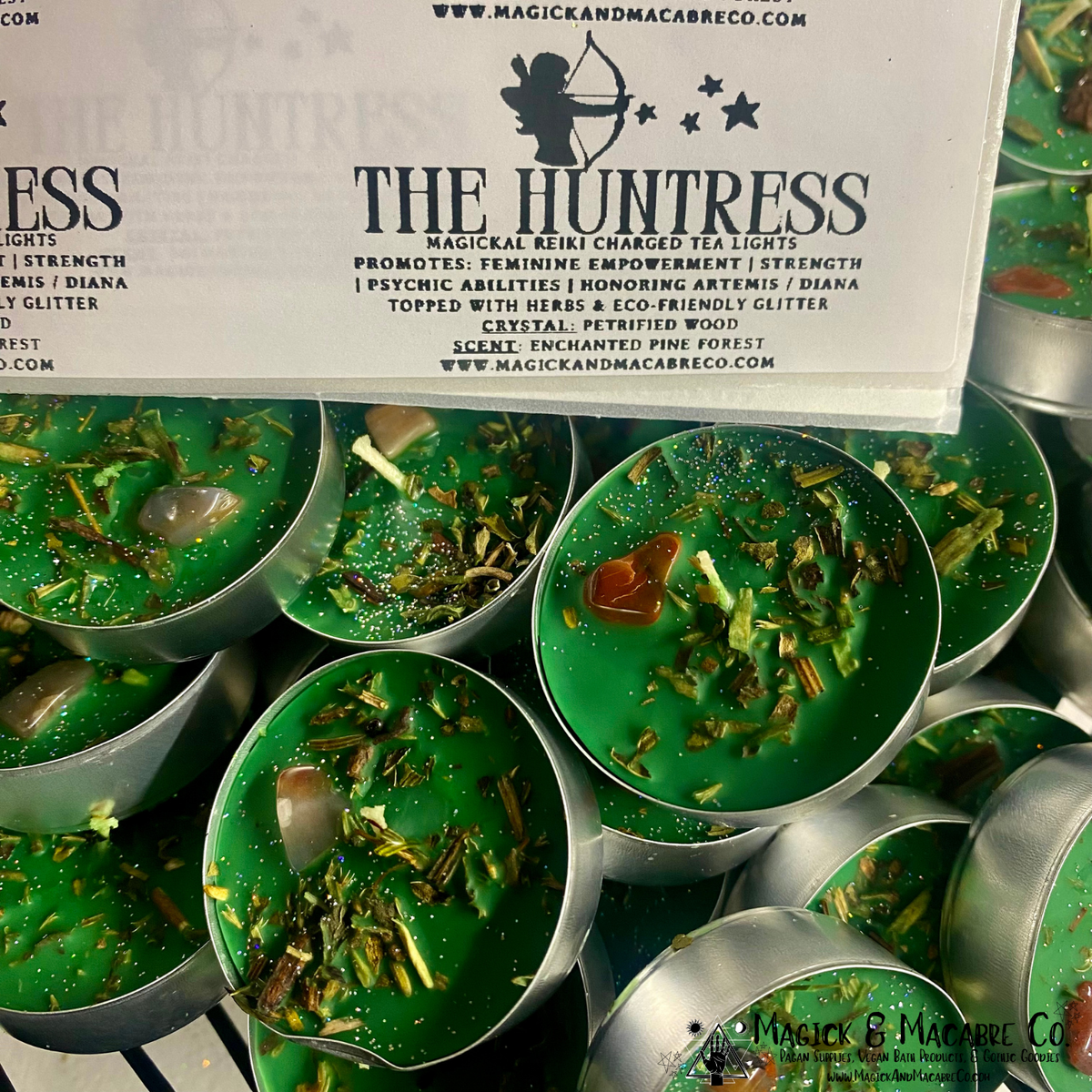 The Huntress Spell Tea Lights: Artemis Blend | Petrified Wood Crystal ...