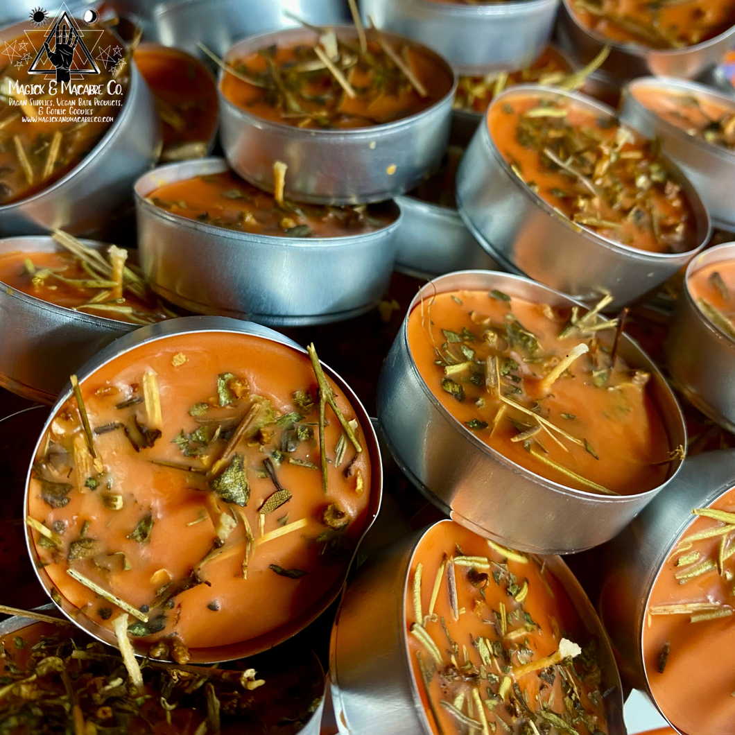 Gratitude Kinda Attitude Spell Tea Lights: Gratitude, Looking On The Brighter Side, Honoring Harvest Deities