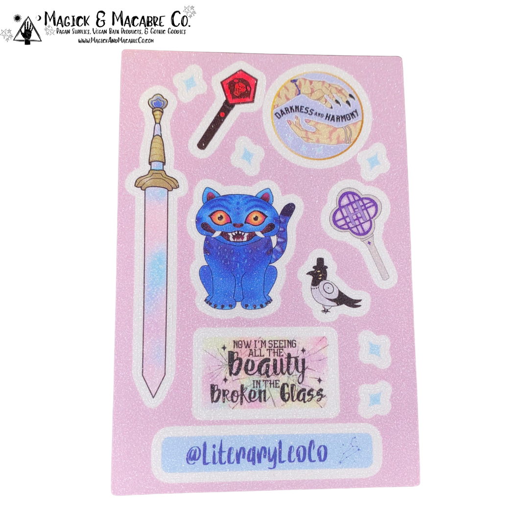 KPDH Glitter Sticker Sheet (4x6) by Literary Leo