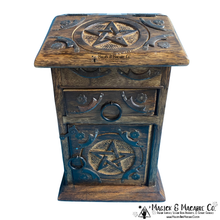 Load image into Gallery viewer, Pentacle Altar Cupboard: Witchcraft Supply Storage CLEARANCE
