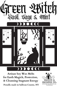 Green Witch Wax Melts: Basil, Sage, & Mint | Earth Magick, Protection, Cleansing Stagnant Energy