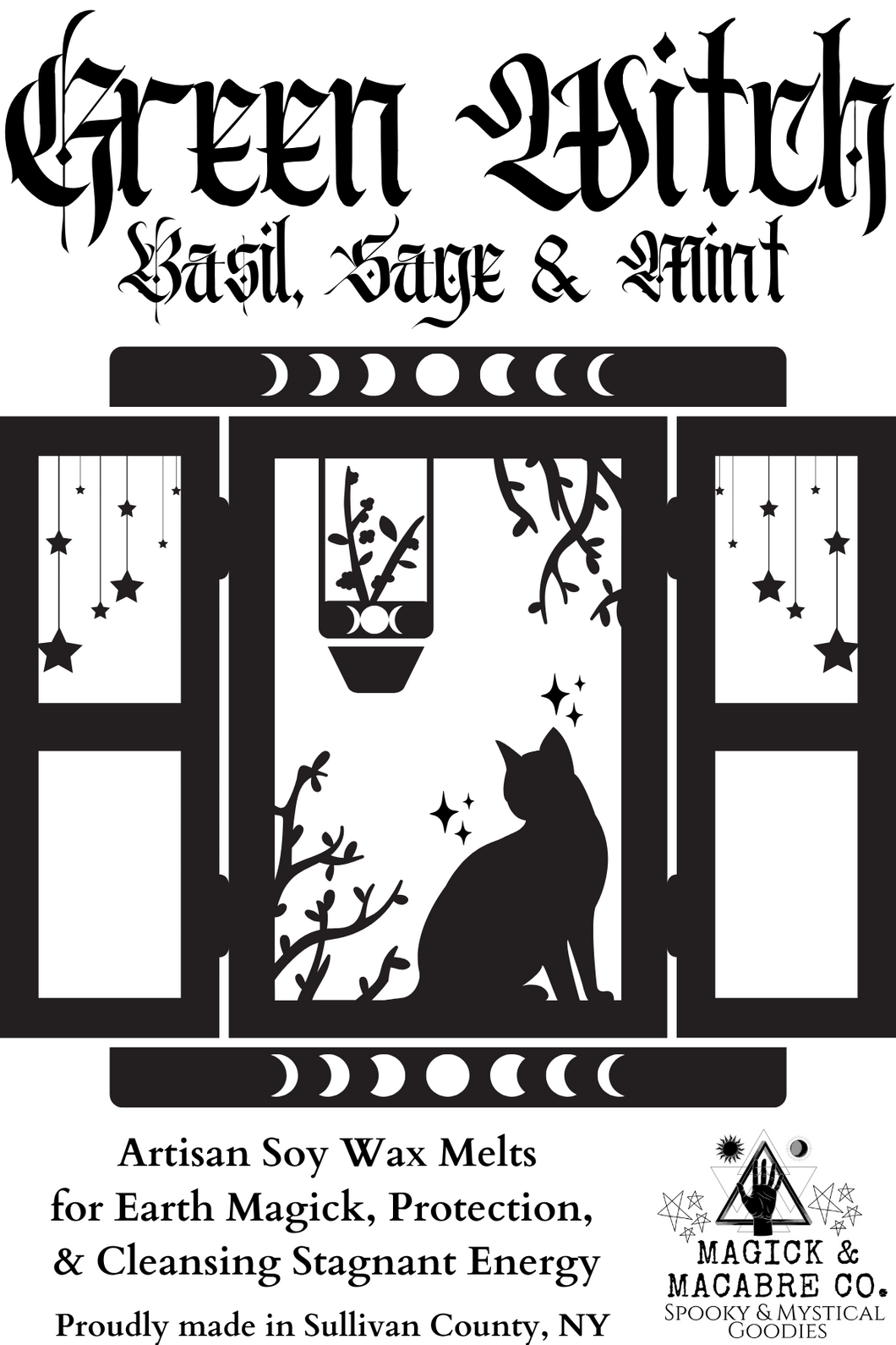 Green Witch Wax Melts: Basil, Sage, & Mint | Earth Magick, Protection, Cleansing Stagnant Energy
