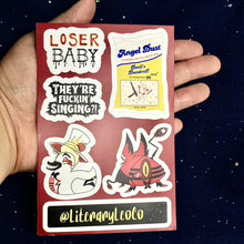 Load image into Gallery viewer, Demon Hotel Sticker Sheet (4x6) by Literary Leo
