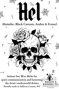 Hel Wax Melts: Absinthe, Black Current, Amber & Fennel | Necromancy, Underworld Deities, Honoring Hel |