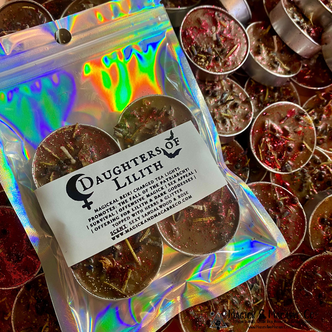 Daughters of Lilith Tea Lights: The Fall of the Patriarchy | Survival | Offensive Magick | Offering for Lilith & Dark Deities Feminist Witch