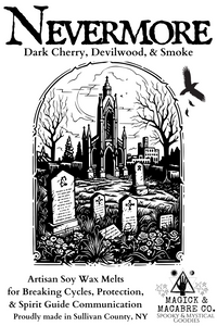 Nevermore Wax Melts: Dark Cherry, Devilwood & Smoke | Breaking Cycles, Protection, Spirit Guide Communication |