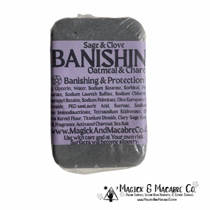 Banishing Oatmeal & Charcoal Soap Scented with Sage & Clove | Protection & Banishing Rituals | Samhain