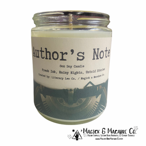 Author's Note Soy Candle or Wax Melt | Fresh Ink, Rainy Nights, & Untold Stories