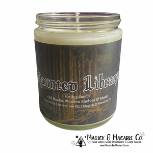 Haunted Library Soy Candle or Wax Melt | Old Books, Wooden Shelves, & Musk |
