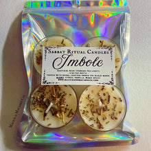 Load image into Gallery viewer, Imbolc Sabbat Tea Lights: Set of Four (Limited Batch)
