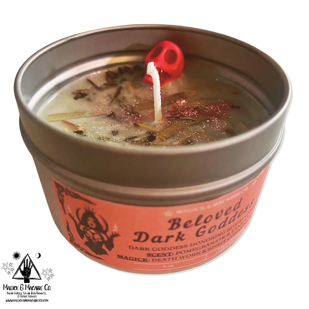 Beloved Dark Goddess Ritual Candle Tin (4oz)