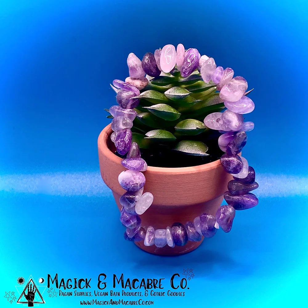 Amethyst Chip Bracelet: Psychic Abilities, Healing & Meditation
