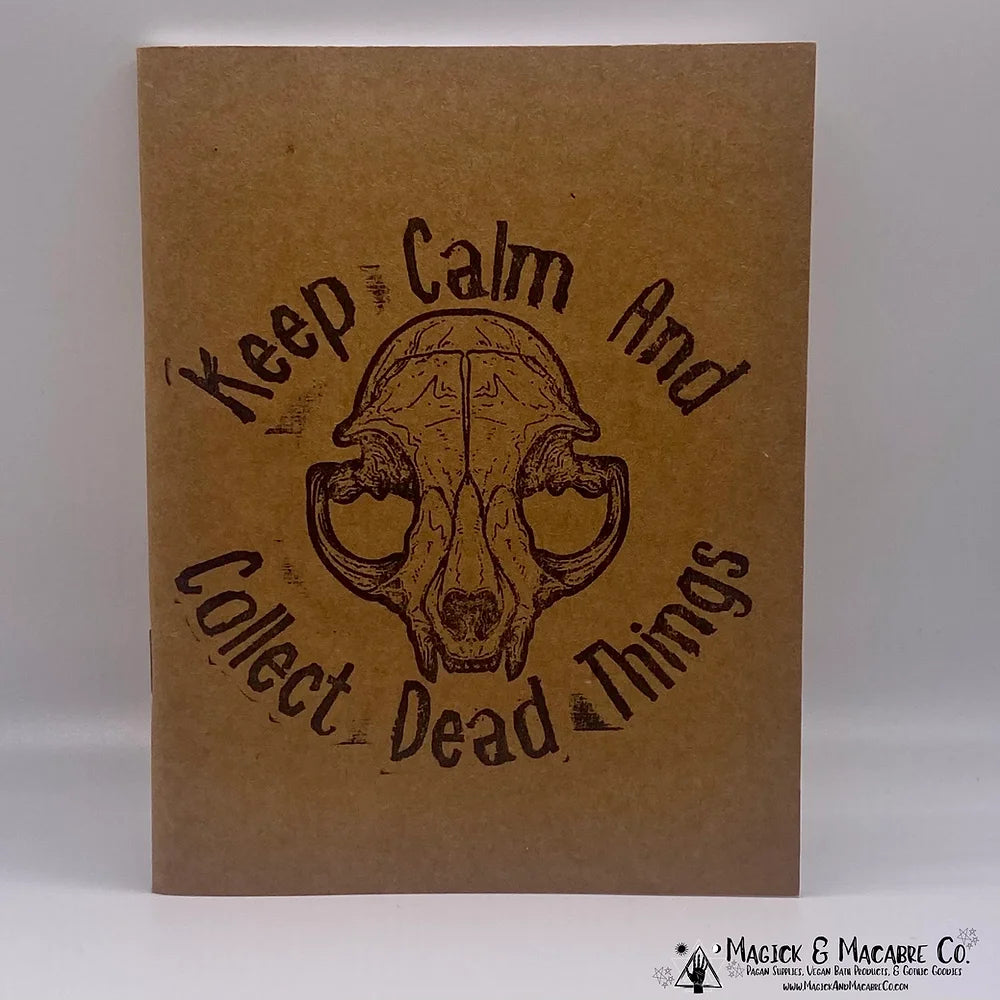 Keep Calm & Collect Dead Things Handstamped Journal / Sketchbook