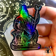 Load image into Gallery viewer, Holographic Hades Sticker | Hades Sticker | Hellenistic | Greek Sticker | Goth Witch
