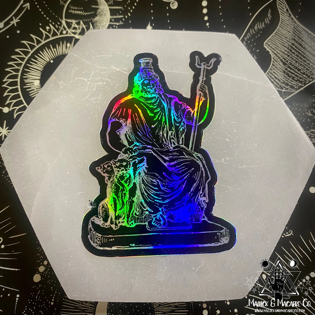 Holographic Hades Sticker | Hades Sticker | Hellenistic | Greek Sticker | Goth Witch