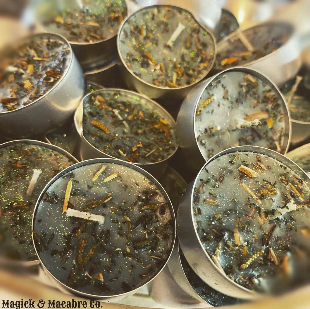 Calm The Chaos Tea Light Candles: Eucalyptus & Earth Scented | Mercury Retrograde Reversal |