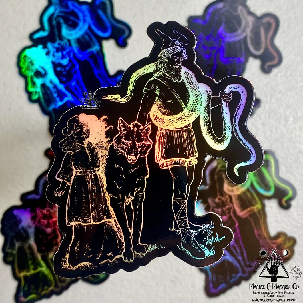 Holographic Loki God Sticker | Loki Sticker | Pagan