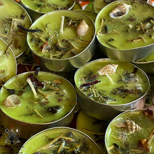 Load image into Gallery viewer, Medusa&#39;s Blessing Tea Light Candles: Lime Colada Scented | Protection | Female Empowerment
