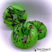 Load image into Gallery viewer, Black No. 1 Soap Bar: Burning Leaves, Dragon&#39;s Blood, &amp; Incense Scented Soap with Activated Charcoal + Dried Rose Buds. Type O Negative Goth
