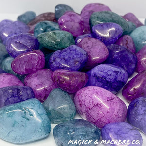 Dyed "Grapevine" Crackle Quartz (Tumbled)