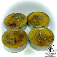 Load image into Gallery viewer, Spooky Season Tea Lights: Warm Pumpkin Tea Scented | Samhain Spell Candle | Samhain Altar | Banishing &amp; Prosperity
