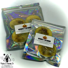 Load image into Gallery viewer, Spooky Season Tea Lights: Warm Pumpkin Tea Scented | Samhain Spell Candle | Samhain Altar | Banishing &amp; Prosperity
